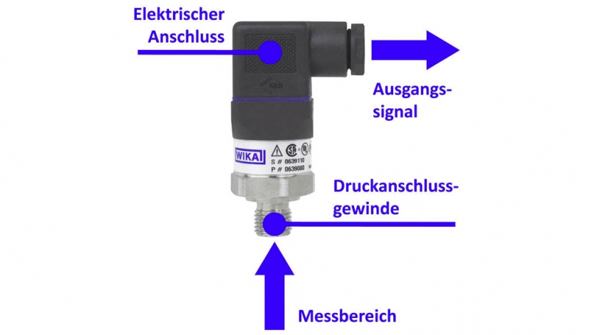 Erklärbild eines WIKA Drucksensor