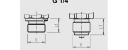 Querschnittszeichnung Gewinde G 1/4