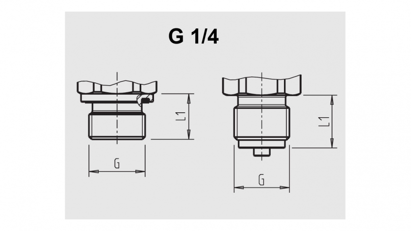 Querschnittszeichnung Gewinde G 1/4