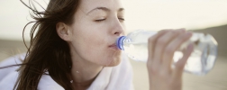 woman with water bottle