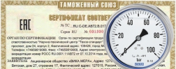 EAC certificate with pressure gauge