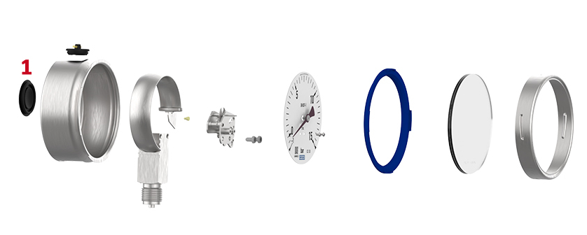 Pressure gauges of level S1 have one safety feature.