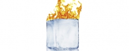ice block on fire