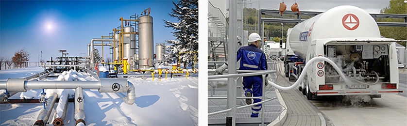 Cold environments and liquid gases