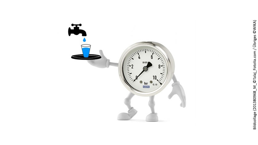 pressure gauge with drinking water