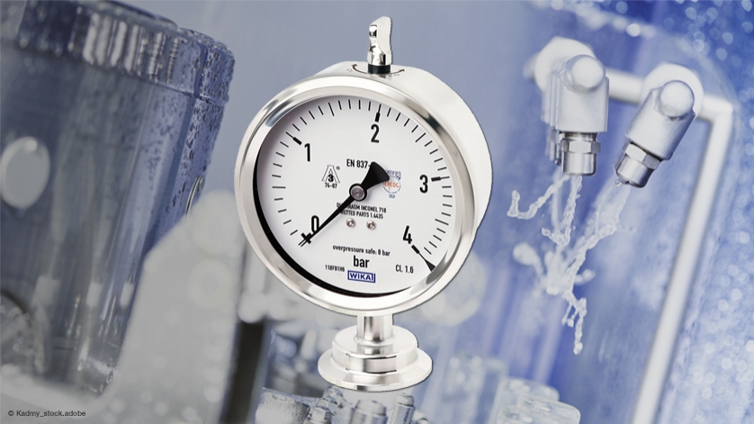 Hygienic pressure gauge: IP68 with cleaning from the outside