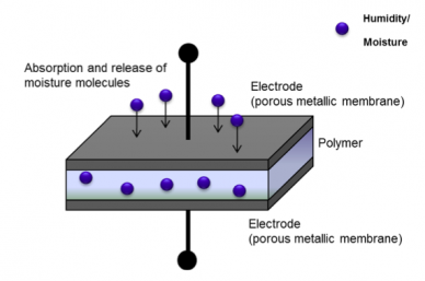 Le capteur polymère capacitif pour mesurer l'humidité dans les gaz