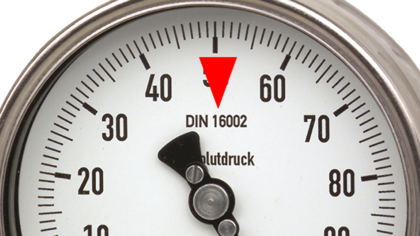 standard for absolute pressure gauges: DIN 16002