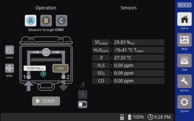 Analizzatore di gas SF6 GA11 con touchscreen da 10 pollici per l’analisi dei gas nei quadri elettrici