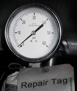 Clogged pressure gauge