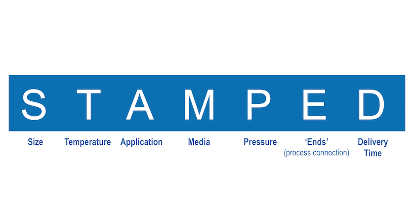 STAMPED mnemonic for pressure gauge selection