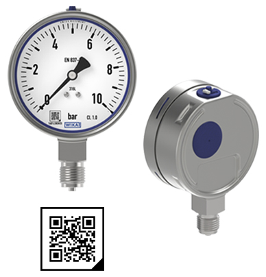 Das markante Design der Edelstahl-Manometer und -thermometer erhöht die Fälschungssicherheit.  